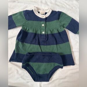 Kids Green and Blue Striped Matching Set